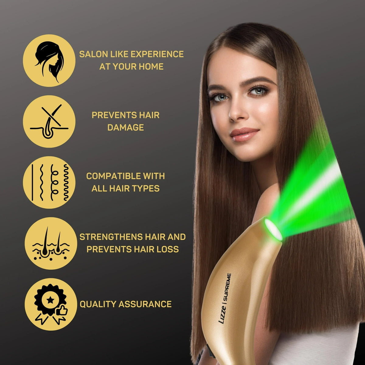 Lisseur Photon professionnel |thérapie cheveux Lizze|SHIRUKI Cosmetics