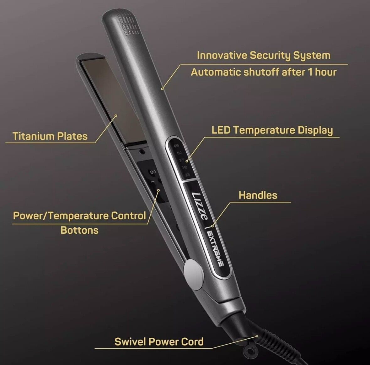 Lizze Extreme Professional Flat Iron 480ºF (250°C)